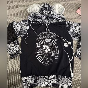 Black and White Graphic Hoodie